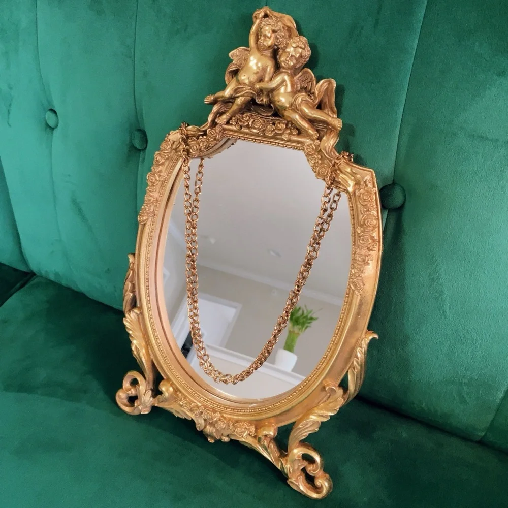 Gold‎ Angel Mirror – Vintage-Inspired Baroque Wall Décor